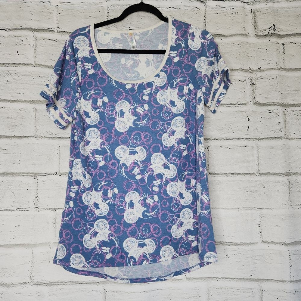Lularoe Women's Medium Classic T Disney Mickey Mouse Shirt Blue Purple